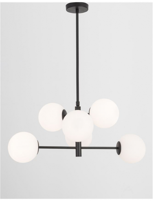 9100361 Lustra Nova Luce IMPERO E14 6x5W lm  IP20 Metal& Sticla White Frosted [3]