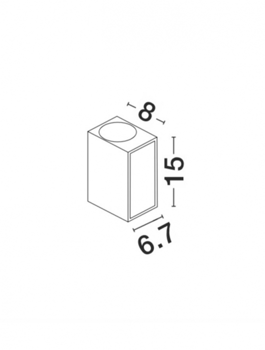 910042 Aplica Nova Luce NERO GU10 2X35W lm  IP54 Aluminium Glass Diffuser White Light Up&Down [2]