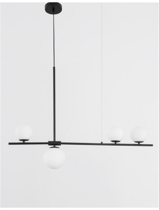 9100441 Suspensie Nova Luce IMPERO G9 4x5W IP20 Glass/Metal White Frosted Black [2]