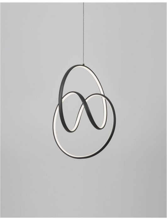 9104311 Suspensie Nova Luce RINGS LED 43W 1895lm 3000K IP20 Aluminiu & Acril Sandy Black NOVALUCE [2]