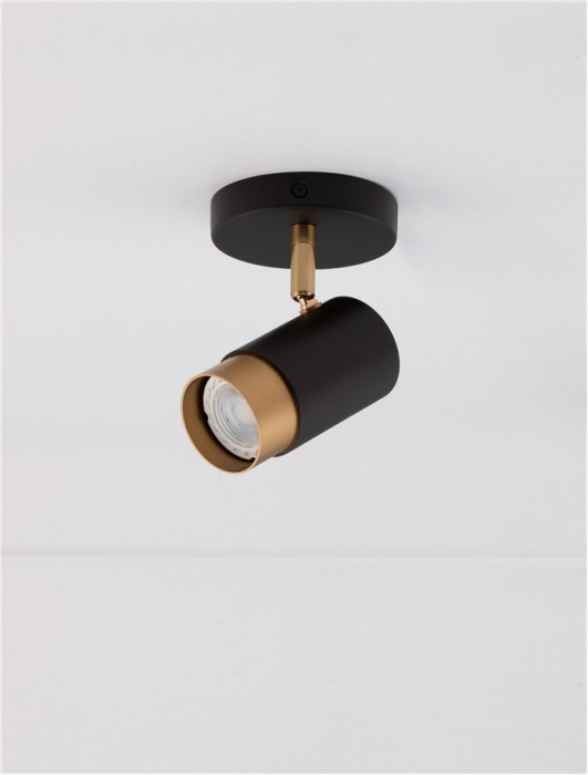 9111432 Aplica Nova Luce POGNO GU10 1x10W   Aluminium Sandy Black & Gold  IP20 [3]