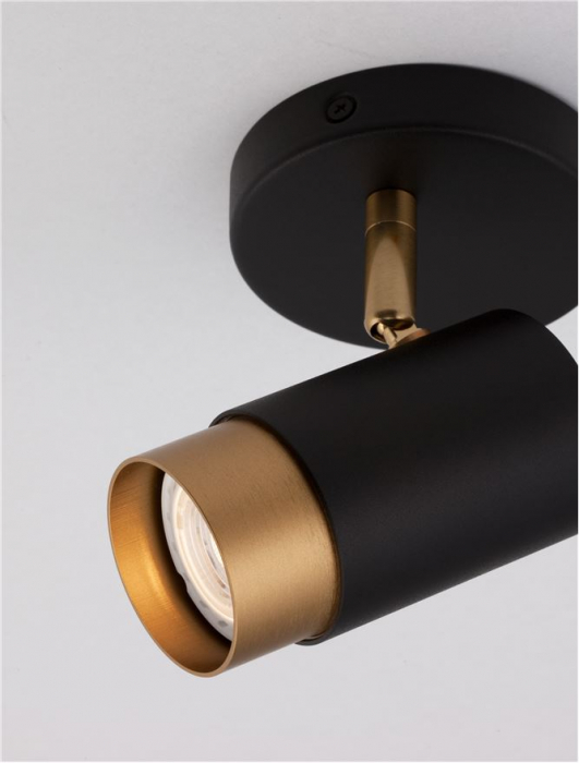 9111432 Aplica Nova Luce POGNO GU10 1x10W   Aluminium Sandy Black & Gold  IP20 [5]