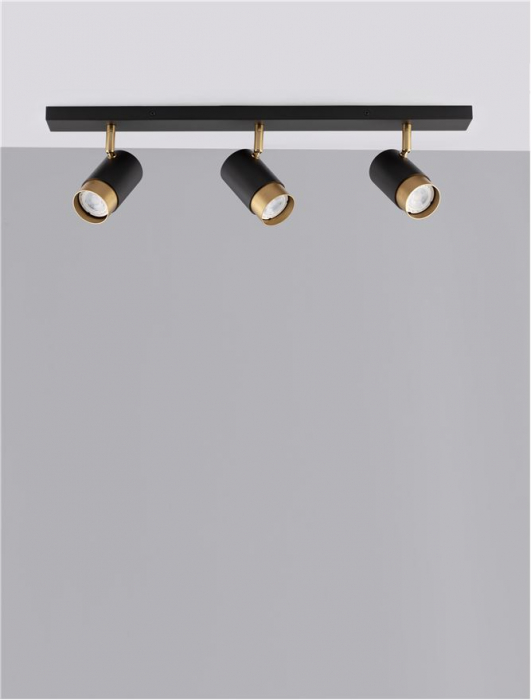 9111435 Plafoniera Nova Luce POGNO GU10 3x10W   Aluminium Sandy Black & Gold  IP20 [3]