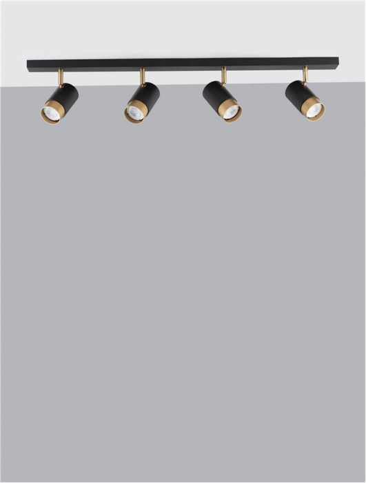 9111436 Plafoniera Nova Luce POGNO GU10 4x10W   Aluminium Sandy Black & Gold  IP20 [3]