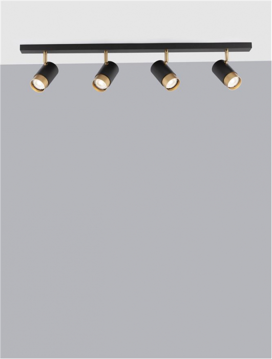9111436 Plafoniera Nova Luce POGNO GU10 4x10W   Aluminium Sandy Black & Gold  IP20 [2]