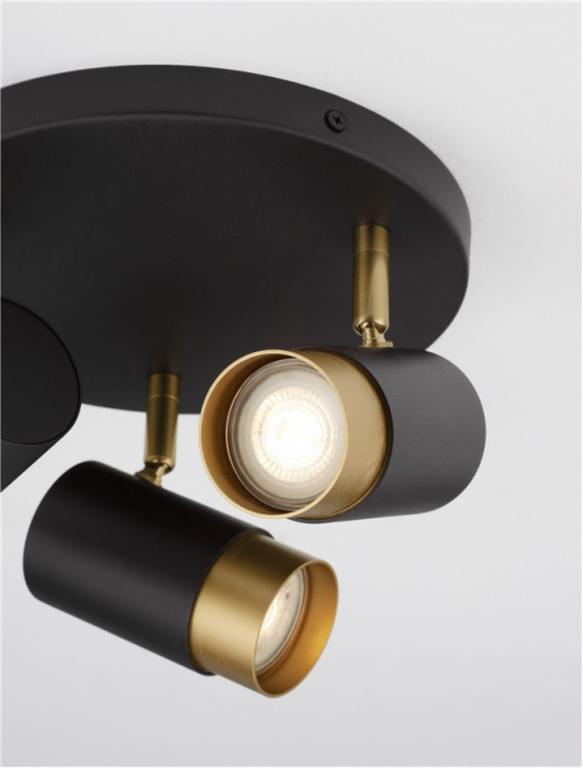 9111438 Plafoniera Nova Luce POGNO GU10 3x10W   Aluminium Sandy Black & Gold  IP20 [5]