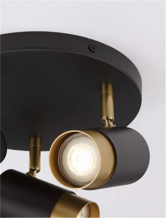 9111438 Plafoniera Nova Luce POGNO GU10 3x10W   Aluminium Sandy Black & Gold  IP20 [4]