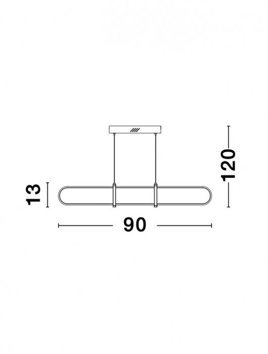 9113121 Lustra Nova Luce ARTE LED 31,2W 2142lm 3000K IP20 Aluminiu/Acril Matt Black [5]