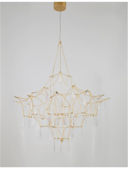 9116820 Candelabru Nova Luce GORO LED 18W 2059lm 3000K Metal & Crystal Gold Nedimabil IP20 [3]