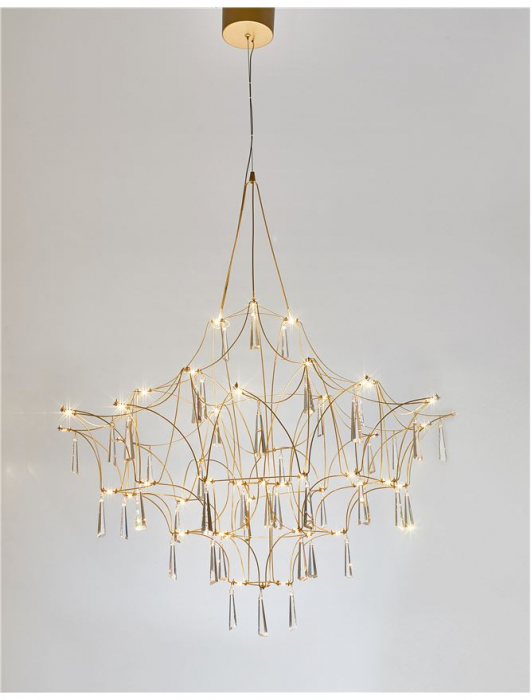 9116820 Candelabru Nova Luce GORO LED 18W 2059lm 3000K Metal & Crystal Gold Nedimabil IP20 [4]