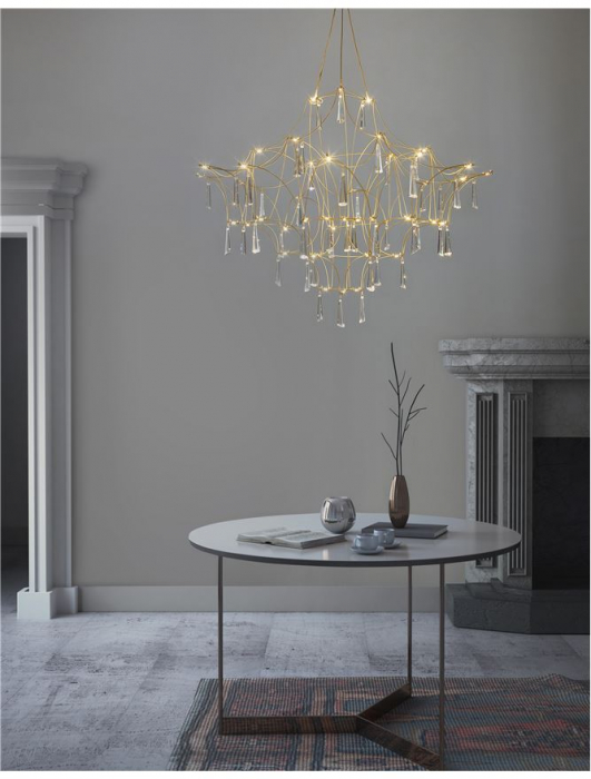 9116820 Candelabru Nova Luce GORO LED 18W 2059lm 3000K Metal & Crystal Gold Nedimabil IP20 [2]