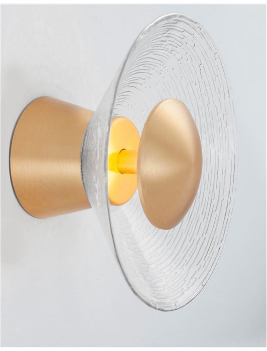 9118528 Aplica Nova Luce ESIL LED 8W 536lm 3000K Aluminium & Glass Gold Nedimabil IP20 [3]