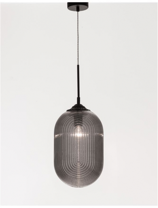9119110 Pendul Nova Luce ATHENA E27 1x12W   Metal Smoky Gray Matt Black  IP20 [5]