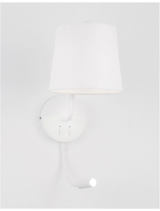 9129329 Aplica Nova Luce SAGE LED 1x3W  3500K Aluminium & Fabric Shade White Nedimabil IP20 [4]