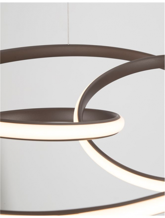 9147113 Lustra Nova Luce MENTON LED 43W 3013lm 3000K Aluminium & Acrylic Sandy Coffee Dimabil Triac IP20 [4]