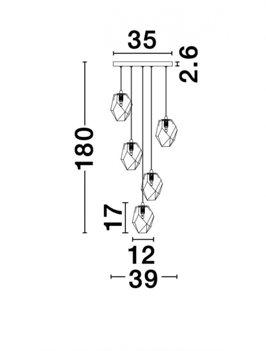 9160235 Lustra Nova Luce ICE G9 5x5W   Metal & Glass Gradient white  IP20 [7]