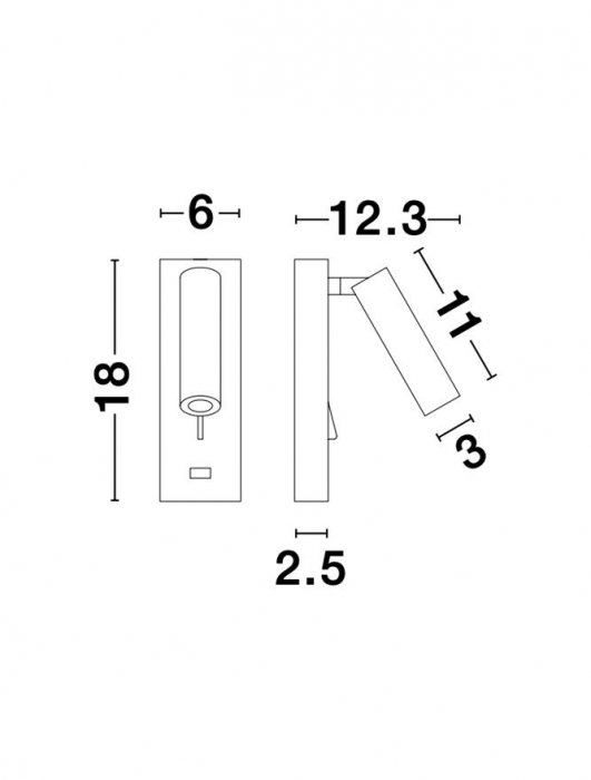9170101 Aplica Nova Luce FUSE LED 3W 210lm 3000K IP20 Aluminium White USB Charger [7]