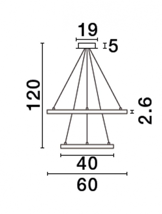 9172865 Lustra Nova Luce EMPATIA LED 60W 1755lm 3000K Aluminium & Acrylic Sandy White Dimabil Triac IP20 [2]
