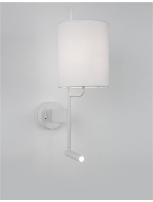 9180511 Aplica Nova Luce YAMA LED 3W 210lm 3000K Aluminium & Fabric Shade White Nedimabil IP20 [3]