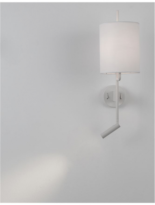9180511 Aplica Nova Luce YAMA LED 3W 210lm 3000K Aluminium & Fabric Shade White Nedimabil IP20 [2]