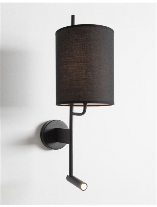 9180512 Aplica Nova Luce YAMA LED 3W 210lm 3000K Aluminium & Fabric Shade Black Nedimabil IP20 [4]