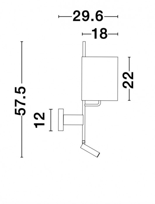 9180512 Aplica Nova Luce YAMA LED 3W 210lm 3000K Aluminium & Fabric Shade Black Nedimabil IP20 [6]