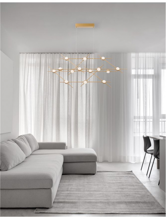9180614 Lustra Nova Luce ATOMO LED 39W 2096lm 3000K Metal & Acrylic  Gold  Dimabil Triac IP20 [2]