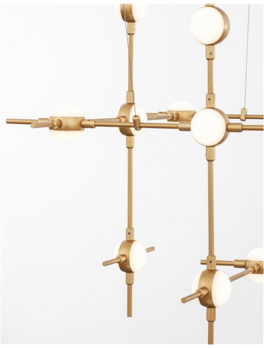 9180630 Candelabru Nova Luce ATOMO LED 84W 3805lm 3000K Metal & Acrylic  Black & Gold Dimabil Triac IP20 [4]