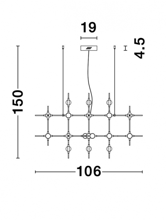 9180630 Candelabru Nova Luce ATOMO LED 84W 3805lm 3000K Metal & Acrylic  Black & Gold Dimabil Triac IP20 [8]