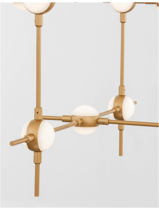9180630 Candelabru Nova Luce ATOMO LED 84W 3805lm 3000K Metal & Acrylic  Black & Gold Dimabil Triac IP20 [5]