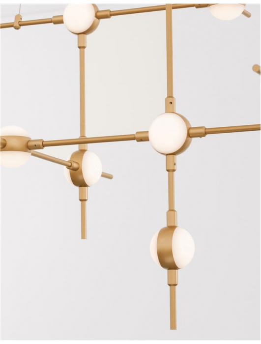 9180630 Candelabru Nova Luce ATOMO LED 84W 3805lm 3000K Metal & Acrylic  Black & Gold Dimabil Triac IP20 [7]