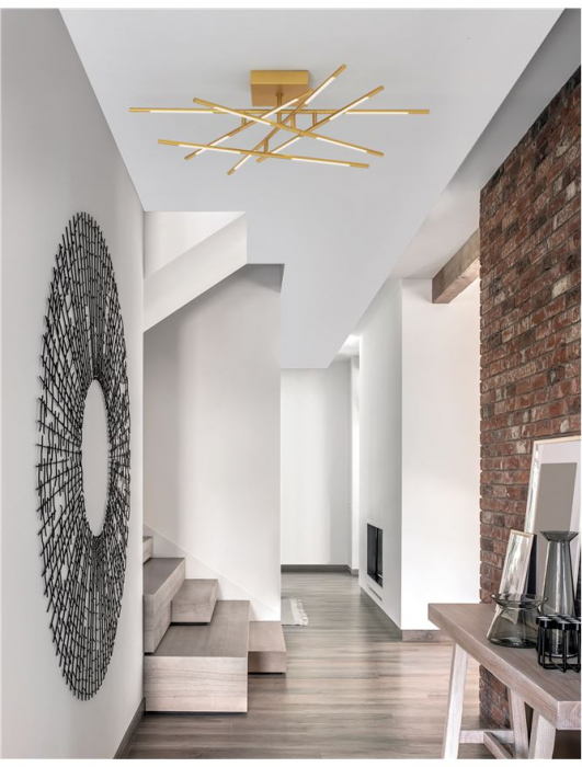 9180713 Plafoniera Nova Luce RACCIO LED 48W 3360lm 3000K IP20 Metal & Acrylic Gold [2]