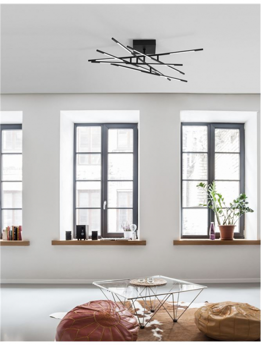 9180714 Plafoniera Nova Luce RACCIO LED 48W 3360lm 3000K IP20 Metal & Acrylic Black NOVALUCE [2]