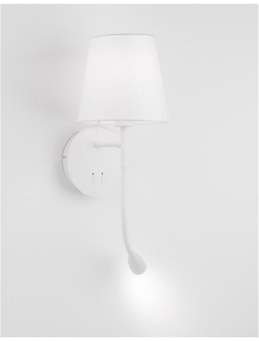 9182371 Aplica Nova Luce NIA LED 1x5W 180lm 3000K Metal & Fabric Shade White Nedimabil IP20 [6]