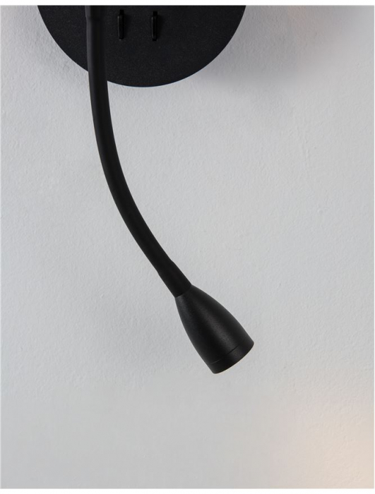 9182372 Aplica Nova Luce NIA LED 1x5W 180lm 3000K Metal & Fabric Shade Black Nedimabil IP20 [5]