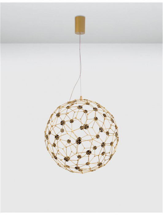 9186002 Suspensie Nova Luce SOLE LED 21,6W 2520lm 3000K IP20 Metal/Cristal Gold [2]