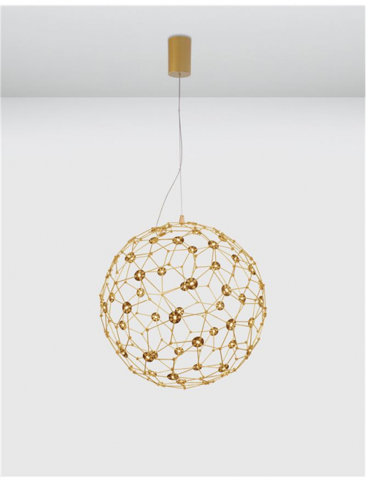 9186002 Suspensie Nova Luce SOLE LED 21,6W 2520lm 3000K IP20 Metal/Cristal Gold [3]