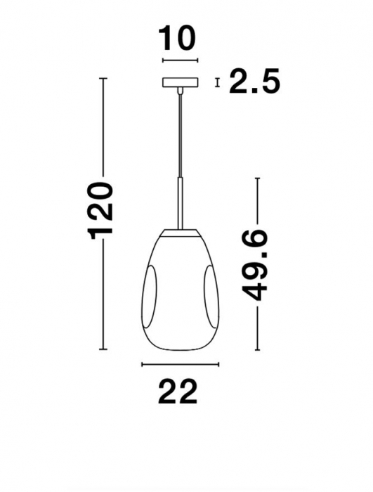 9190391 Suspensie Nova Luce LAVA E27 1x12W IP20 Cooper Metal Glass Cooper [7]