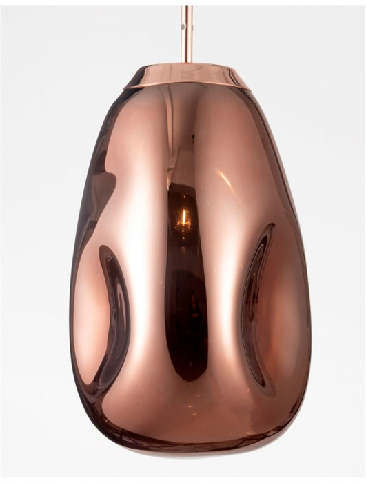 9190391 Suspensie Nova Luce LAVA E27 1x12W IP20 Cooper Metal Glass Cooper [6]