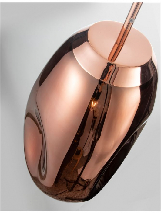 9190391 Suspensie Nova Luce LAVA E27 1x12W IP20 Cooper Metal Glass Cooper [5]