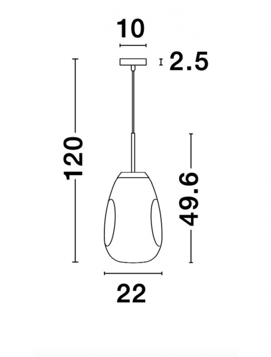 9190392 Suspensie Nova Luce LAVA E27 1x12W IP20 Chrome Metal Glass Chrome [6]
