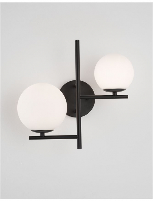 9190421 Aplica Nova Luce IMPERO G9 2x5W IP20 Glass/Metal White Frosted Black [2]