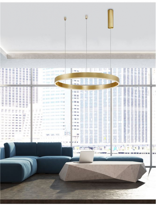 9190648 Lustra Nova Luce MOTIF LED 50W 3684lm 3000K  Aluminium & Acrylic Brass Gold Dimabil Triac IP20 [2]