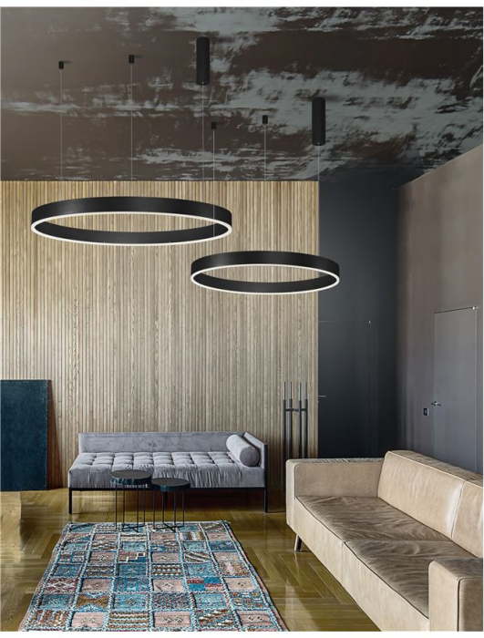 9190855 Suspensie Nova Luce MOTIF LED 55W 3800lm 3000K IP20 Aluminiu/Acril Sandy Black [4]