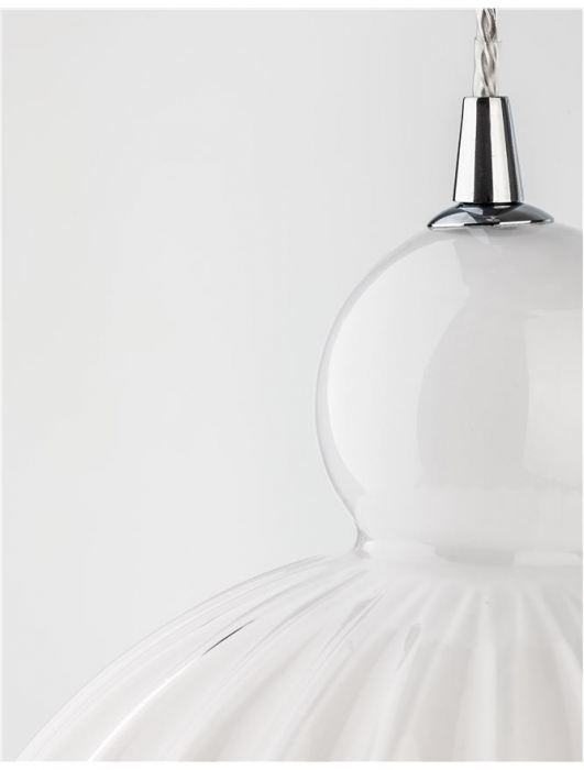 9190883 Pendul Nova Luce ODELL E27 1x12W   Aluminium & Opal Glass Chrome  IP20 [4]