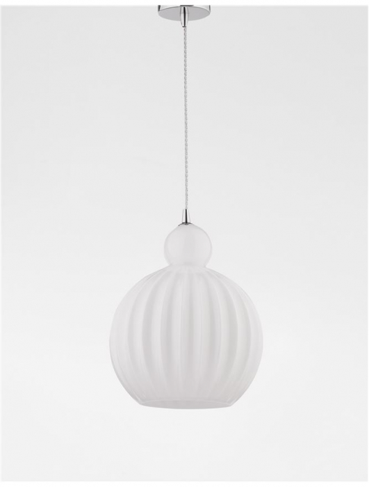 9190883 Pendul Nova Luce ODELL E27 1x12W   Aluminium & Opal Glass Chrome  IP20 [3]