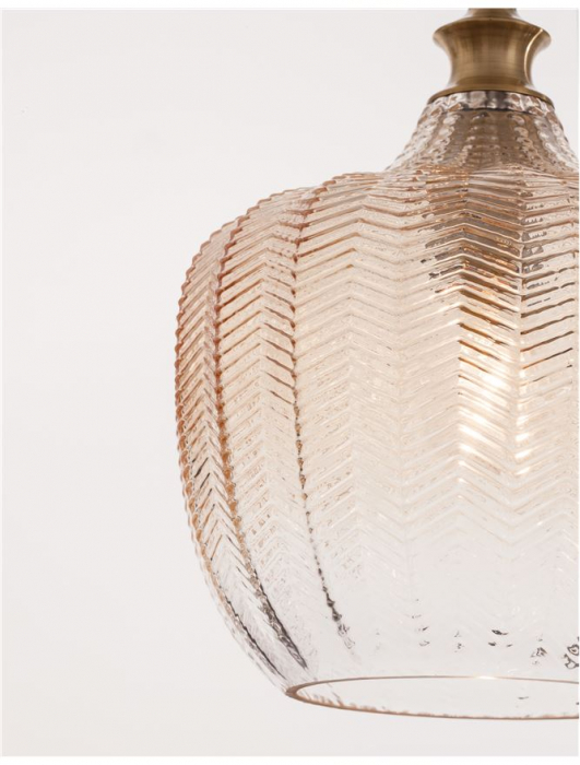 9191241 Pendul Nova Luce LONI E27 1x12W   Metal & Glass Champagne & Brass  IP20 [2]