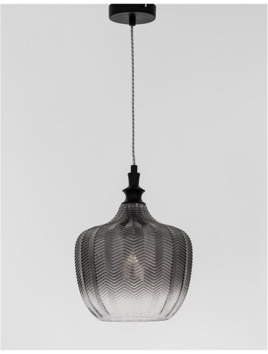 9191242 Pendul Nova Luce LONI E27 1x12W   Metal & Glass Matt Black  IP20 [5]