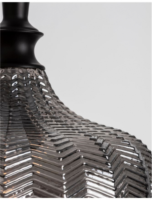 9191242 Pendul Nova Luce LONI E27 1x12W   Metal & Glass Matt Black  IP20 [4]