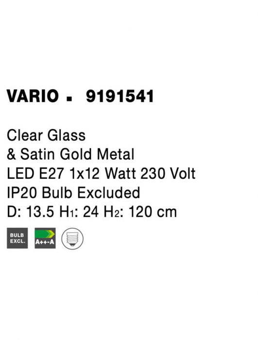 9191541 Pendul Nova Luce VARIO E27 1x12W   Metal Satin Gold  IP20 [5]